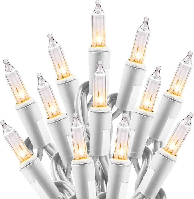 Minetom Clear Christmas Lights Set 100 Count 25 Feet Incandescent Bulb Mini String Lights for Ind... | Amazon (US)