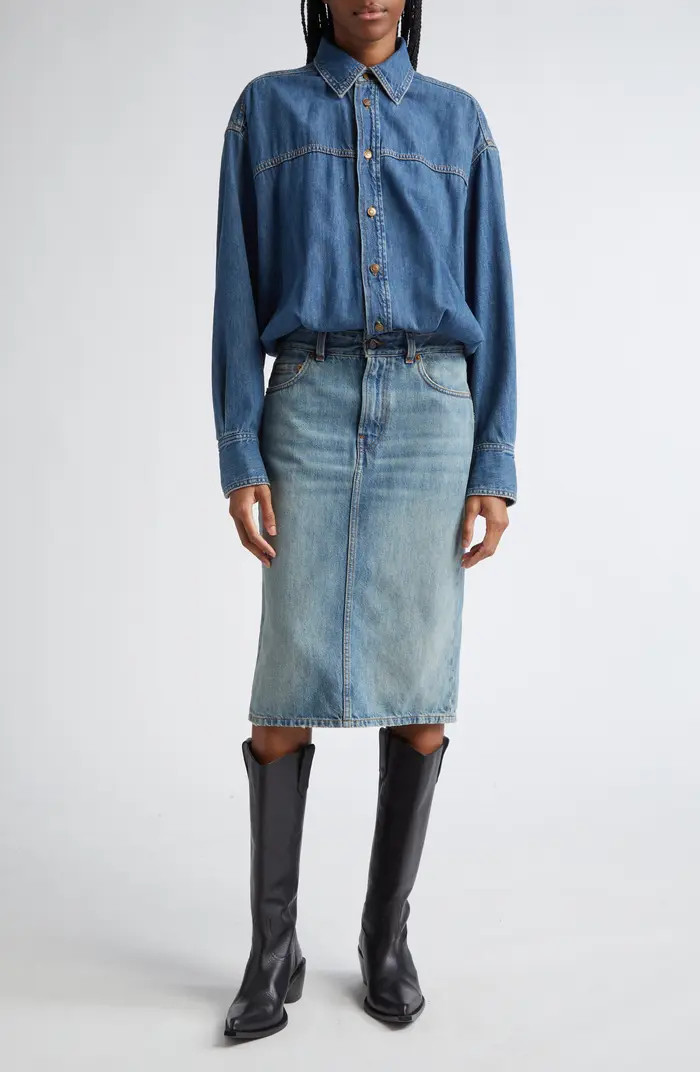 Joelle Long Sleeve Denim Shirtdress | Nordstrom