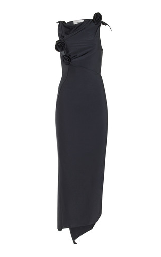 Asymmetric Rosette-Detailed Satin Gown | Moda Operandi (Global)