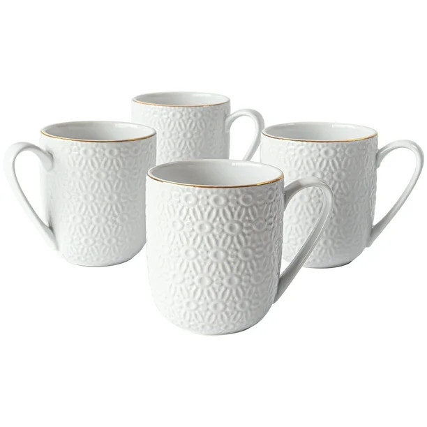 Sofia Home 4 Pack Embossed Stoneware Mugs, 18 fl oz by Sofia Vergara | Walmart (US)