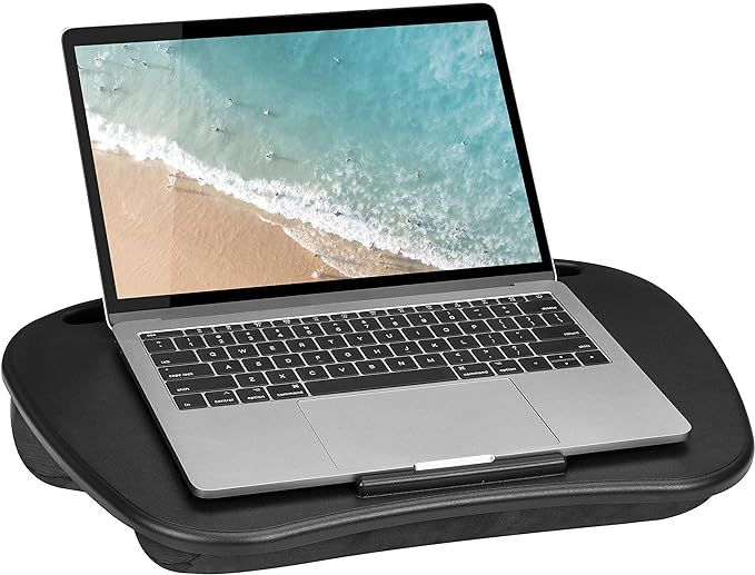 LapGear Mydesk Lap Desk with Device Ledge and Phone Holder - Black - Fits Up to 15.6 Inch Laptops... | Amazon (US)