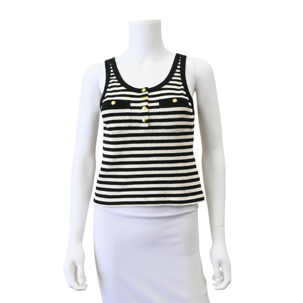 Marinière Striped Tank Top S / BLK IV GLD / Used | Clotheshorse Anonymous