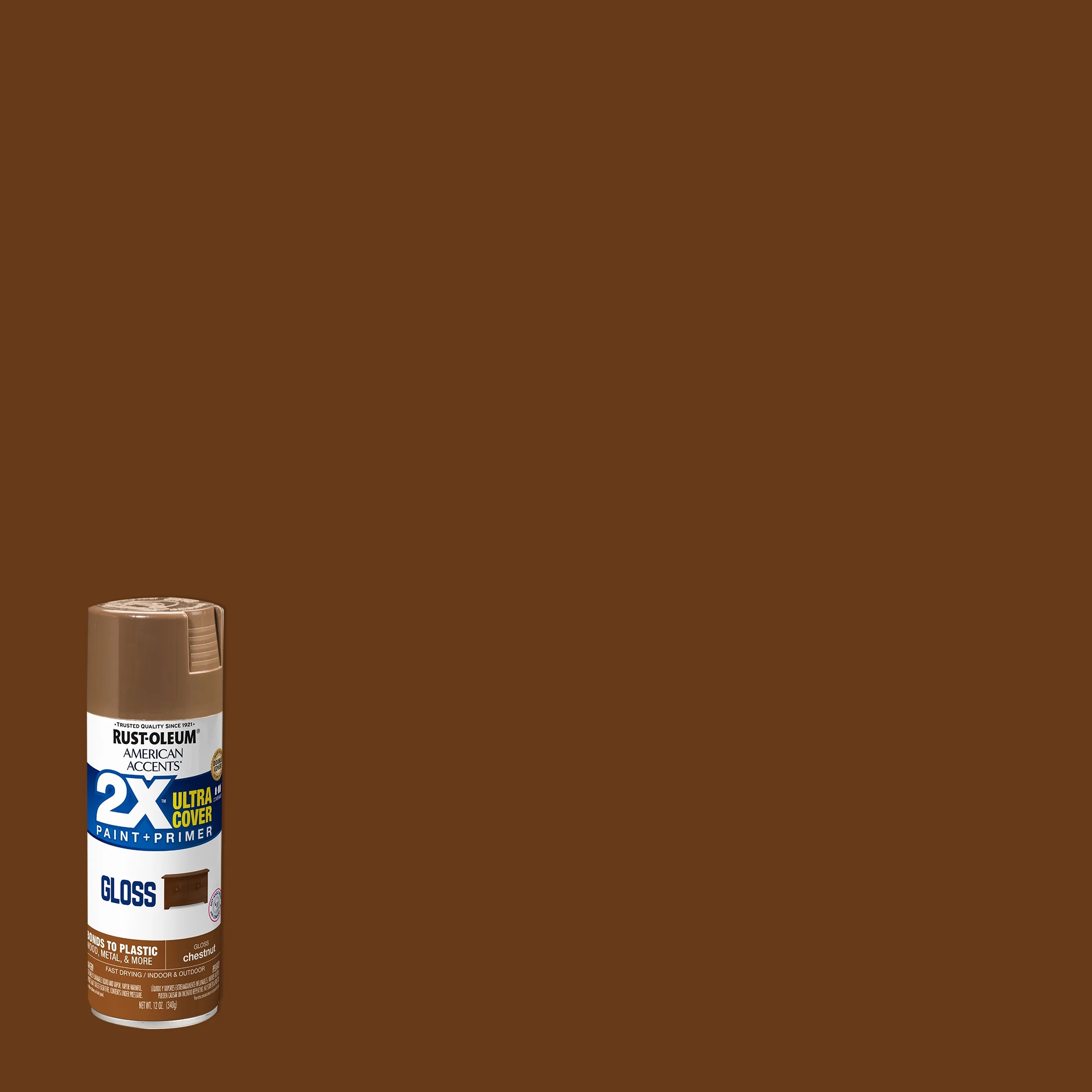 Chestnut, Rust-Oleum American Accents 2X Ultra Cover Gloss Spray Paint, 12 oz | Walmart (US)