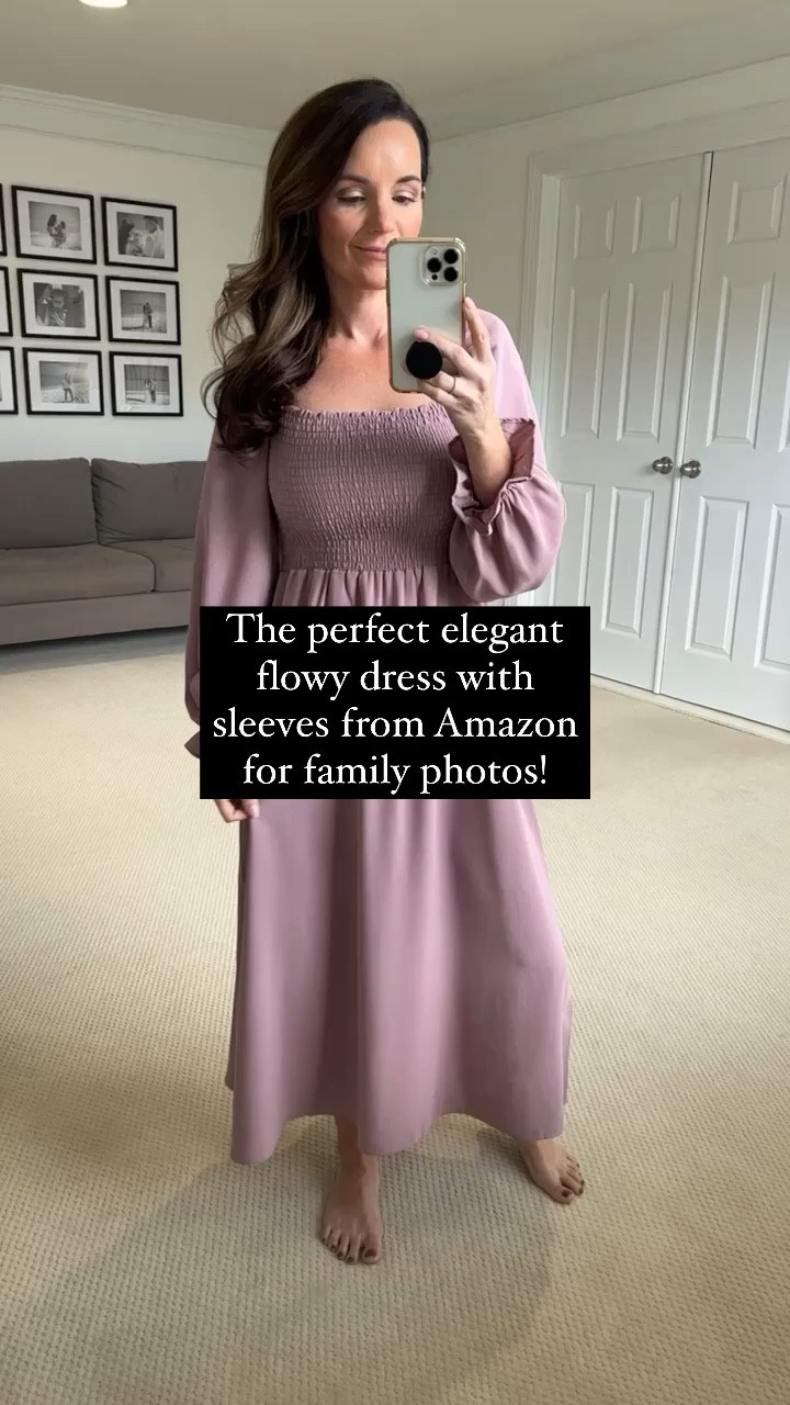 Perfect elegant flowy dress with sleeves from Amazon for family photos!

✨ I also wore it to my baby shower when I was 8months pregnant, so it’s bump friendly! ✨ Comes in 17 colors and fits TTS. Wearing size S. I’m 5’3 for reference. 

#familyphotos #fallfamilyphoto #familyphotodress #amazon #amazondress #bumpfriendly #flowydress #amazonfind #boho #smocked #photos #dresses #wiw #whatiwore #lotd

#LTKstyletip #LTKbump #LTKfindsunder50