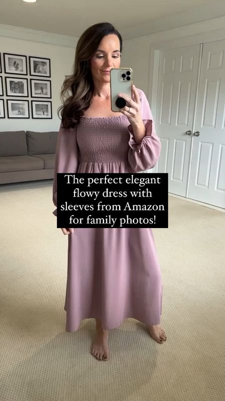 Perfect elegant flowy dress with sleeves from Amazon for family photos!

✨ I also wore it to my baby shower when I was 8months pregnant, so it’s bump friendly! ✨ Comes in 17 colors and fits TTS. Wearing size S. I’m 5’3 for reference. 

#familyphotos #fallfamilyphoto #familyphotodress #amazon #amazondress #bumpfriendly #flowydress #amazonfind #boho #smocked #photos #dresses #wiw #whatiwore #lotd

#LTKstyletip #LTKbump #LTKfindsunder50