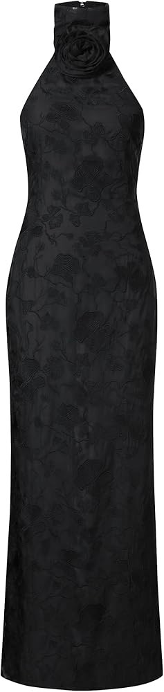 JW PEI Women's Uliana Floral Lace Halterneck Maxi Dress | Amazon (US)
