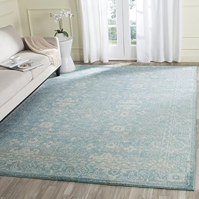 Safavieh Evoke Collection EVK270D Vintage Light Blue and Ivory Area Rug (8' x 10') | Amazon (US)