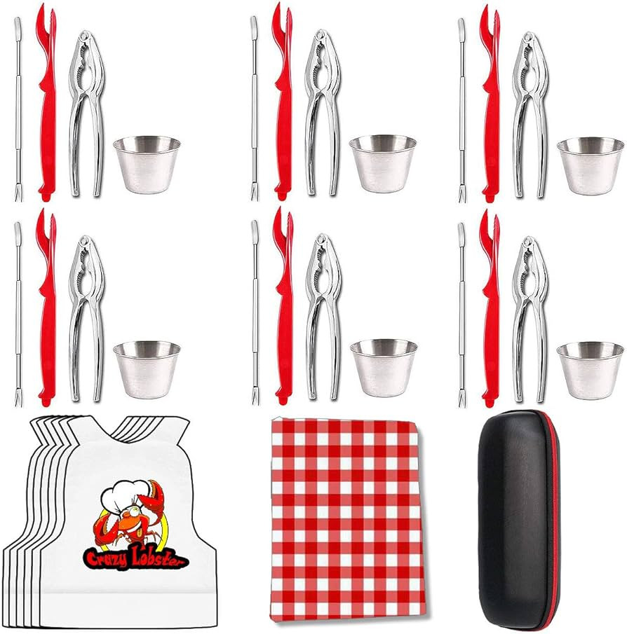 Artcome 32 Pcs Seafood Tools Set Nut Cracker Set includes 6 Crab Crackers, 6 Crab Forks/Picks, 6 ... | Amazon (US)