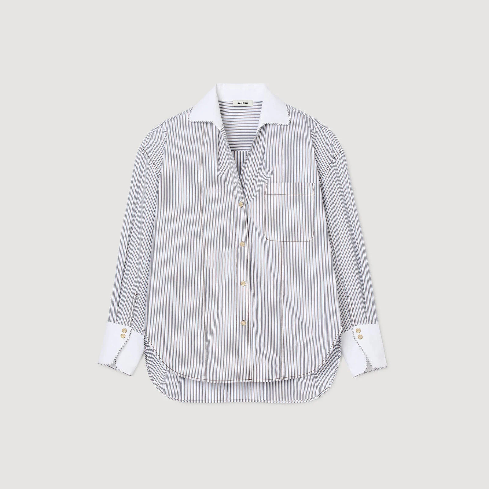 Oversized striped shirt | Sandro US | Sandro-Paris US