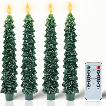 Christmas Decorations Indoor - 4 PCS Christmas Tree Candles with Remote and Timer - Flameless Chr... | Amazon (US)