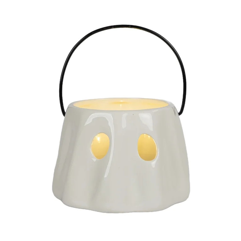 My Texas House Light-Up Ceramic Ghost Lantern Decoration, White, 3.5" | Walmart (US)