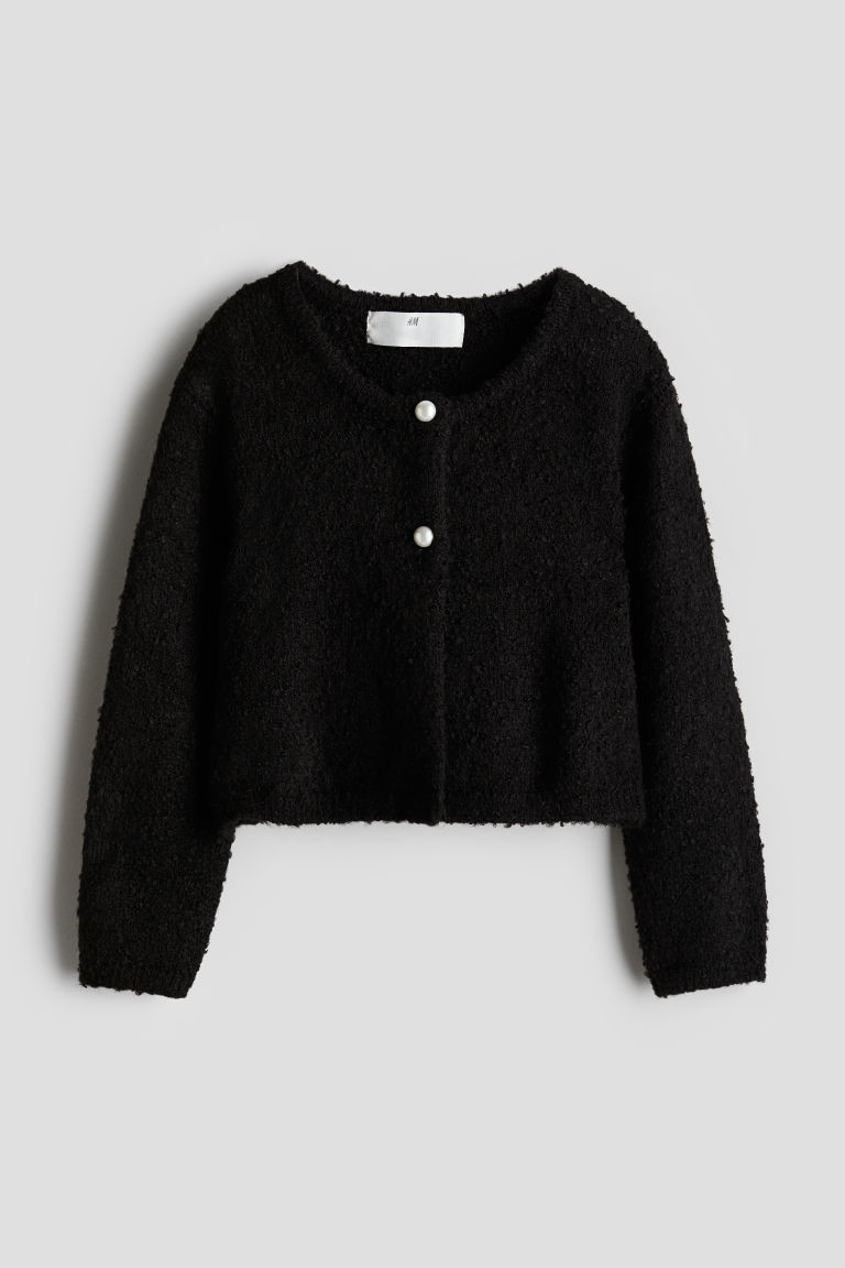 H & M - Bouclé-Knit Cardigan - Black | H&M (US, CA, MX)