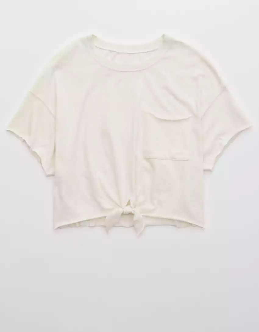 OFFLINE Tie Front Cropped T-Shirt | American Eagle Outfitters (US & CA)