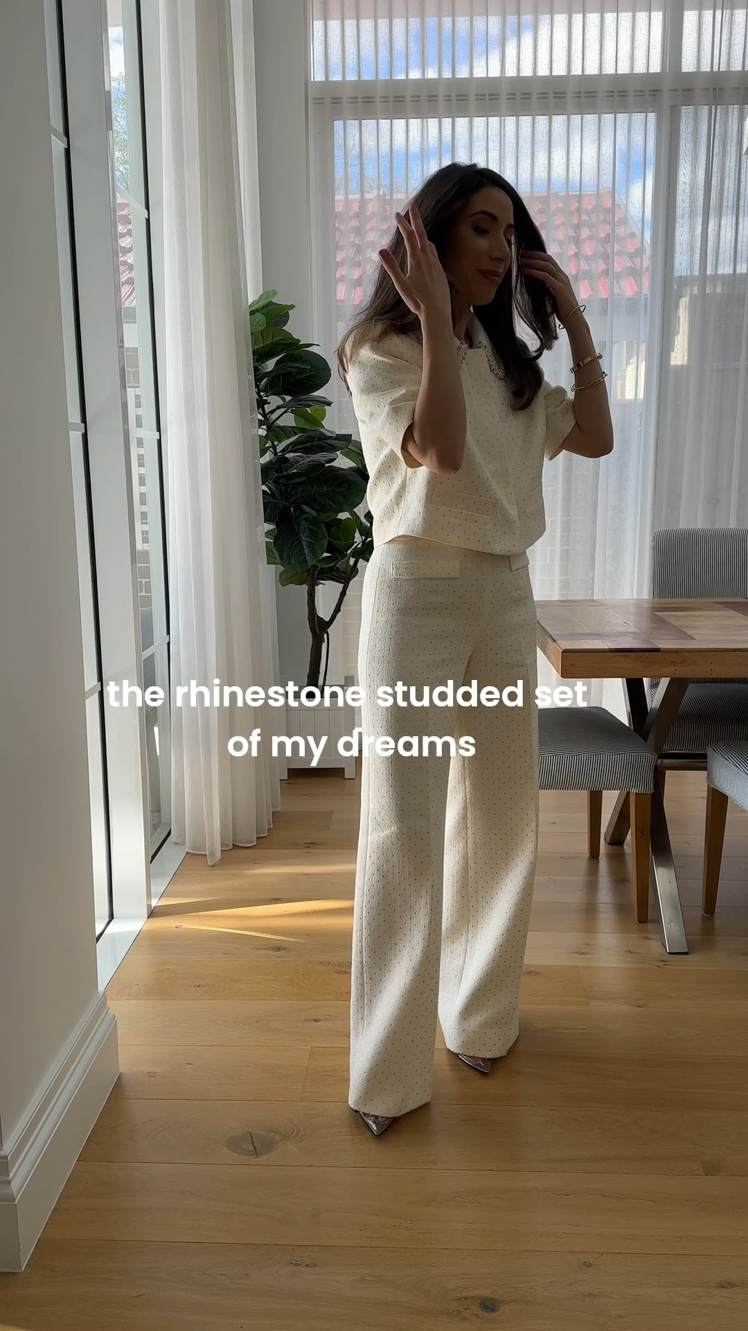 the rhinestone studded set of my dreams #whitesuit #occasionwear #formal