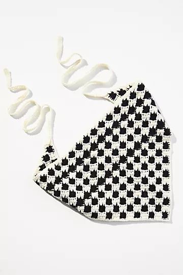 Checker Crochet Triangle Hair Scarf | Anthropologie (US)