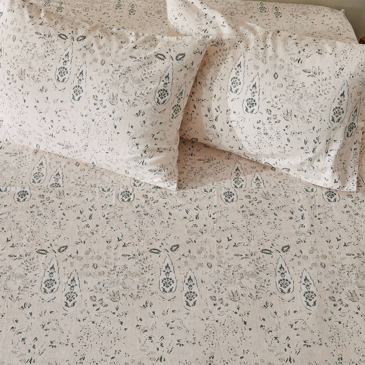 100% Turkish Cotton Vintage Printed Flannel Sheet Set - Patina Vie | Target