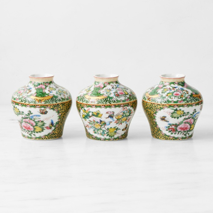 Famille Rose Bud Vases, Set of 3 | Williams-Sonoma
