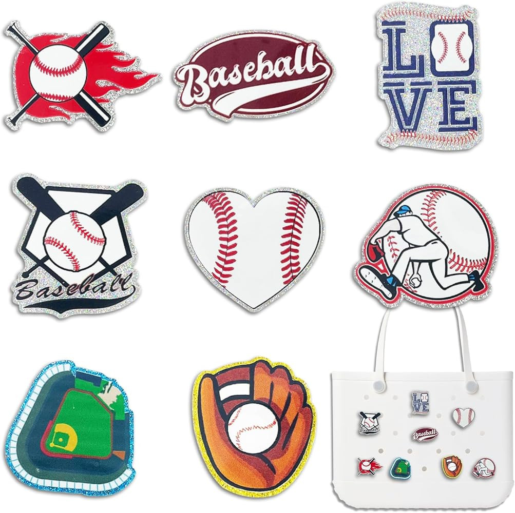 Baseball Bag Charms for Bogg Bag - Bling Acrylic Sport Charm for Bogg Bag Accessories，Compatibl... | Amazon (US)