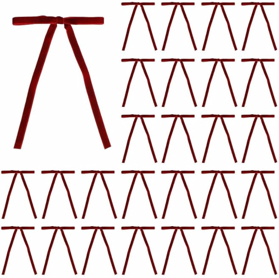 30 Pcs Burgundy Velvet Christmas Bows 5 x 7 Inch Rustic Vintage Wedding Velvet Ribbon Gift Bows f... | Amazon (US)