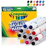 Crayola Ultra Clean Washable Markers Broad Line, Multi Colored, 12 Count (Pack of 1) | Amazon (US)
