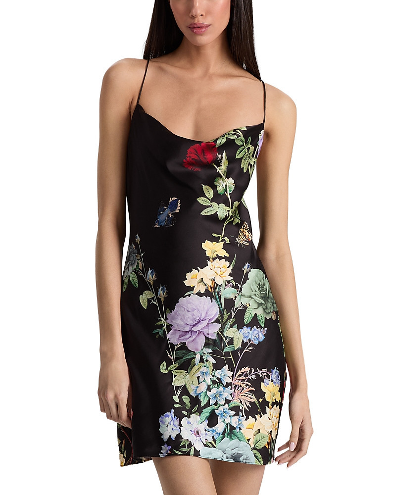 Alice and Olivia Harmony Floral Cowlneck Mini Dress | Bloomingdale's (US)