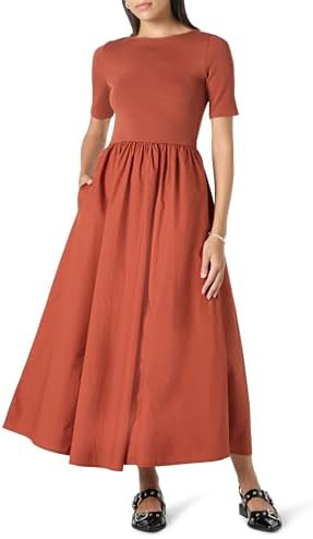 The Drop Women's Barrett Short Sleeve Mixed Media Dress | Amazon (US)