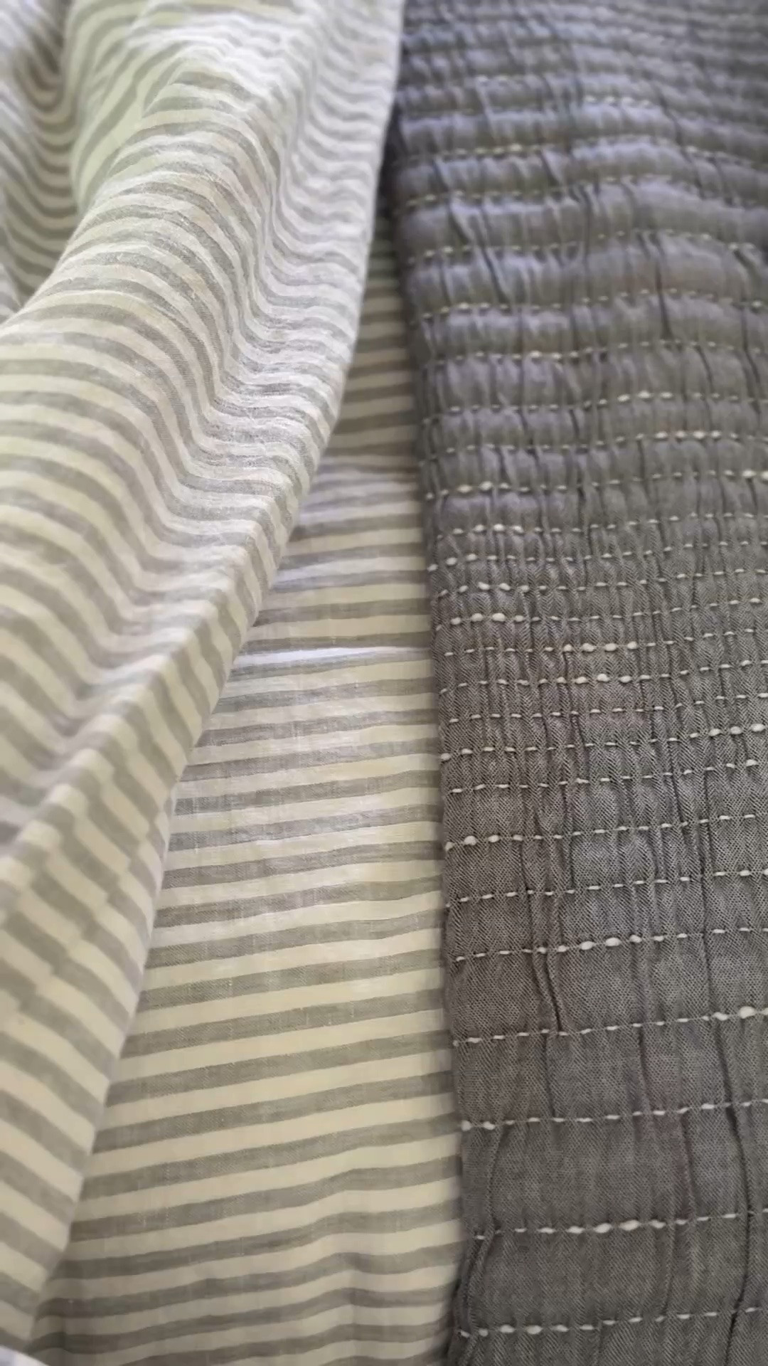 Adding some soft blue stripes to our bedding for summer with this European linen duvet cover from @onequince . I love the relaxed look of the linen paired with the channel-stitched coverlet for a light, layered summer bed.

#LTKHome