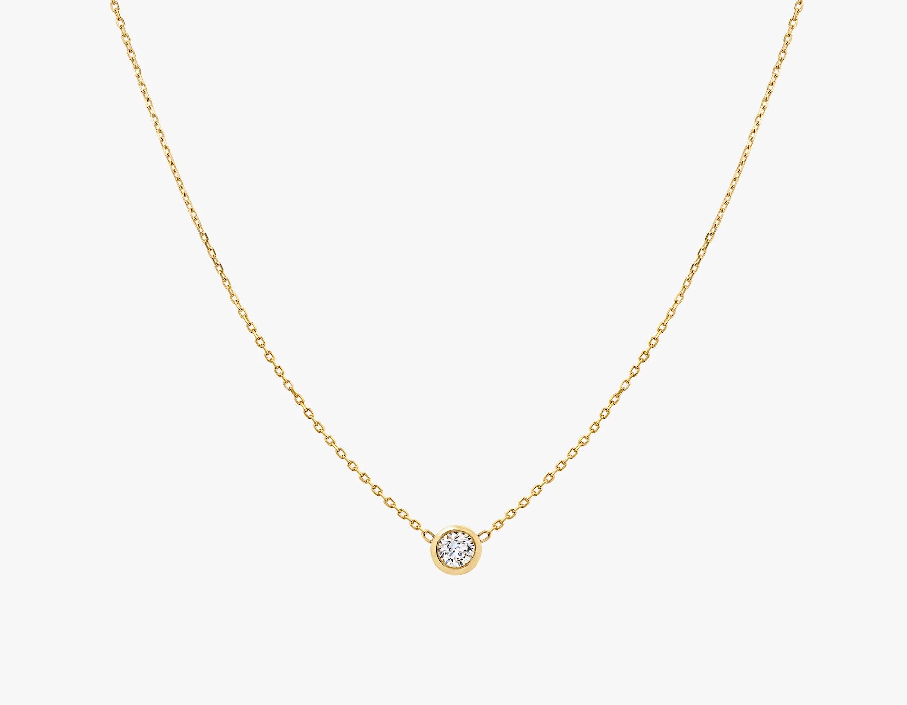 Round Diamond Bezel Necklace | Vrai and Oro