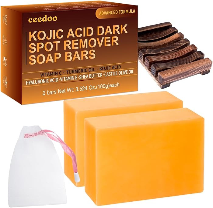 ceedoo Kojic Acid Soap for Dark Spot Remover Bars with Turmeric, Vitamin C, Retinol, Collagen wit... | Amazon (US)