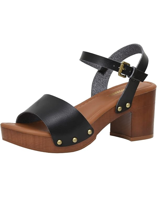 CUSHIONAIRE Women's Sloan Faux Wood Sandal +Memory Foam Insole & LiteSole Technology -Wide Widths... | Amazon (US)