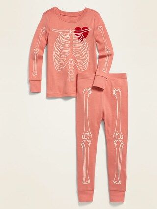 Glow-in-the-Dark Halloween Skeleton Pajama Set for Toddler Girls &#x26; Baby | Old Navy (US)