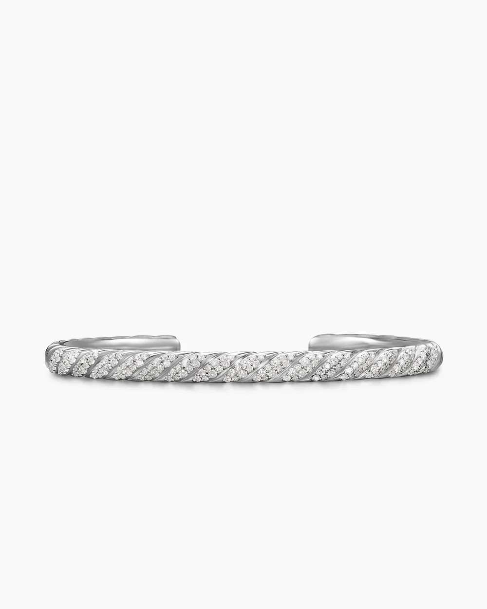David Yurman | Sculpted Cable Cuff Bracelet in 18K White Gold, 5.5mm | David Yurman