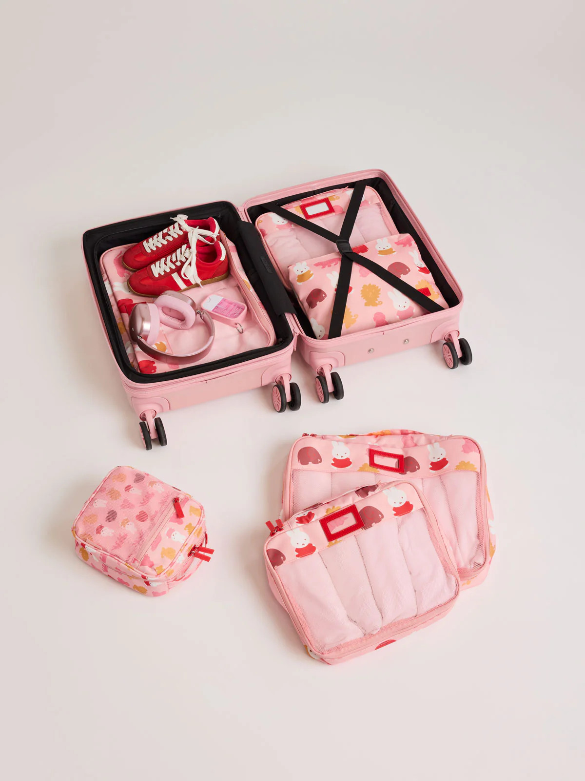Miffy Packing Cubes 5-Piece Set in Miffy Pink Zoo Trip | CALPAK