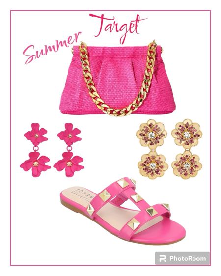 Target pink bag and sandals with cute flower earrings from Target. 

#target
#pinkbag
#pinksandals

#LTKfindsunder50 #LTKSeasonal #LTKshoecrush