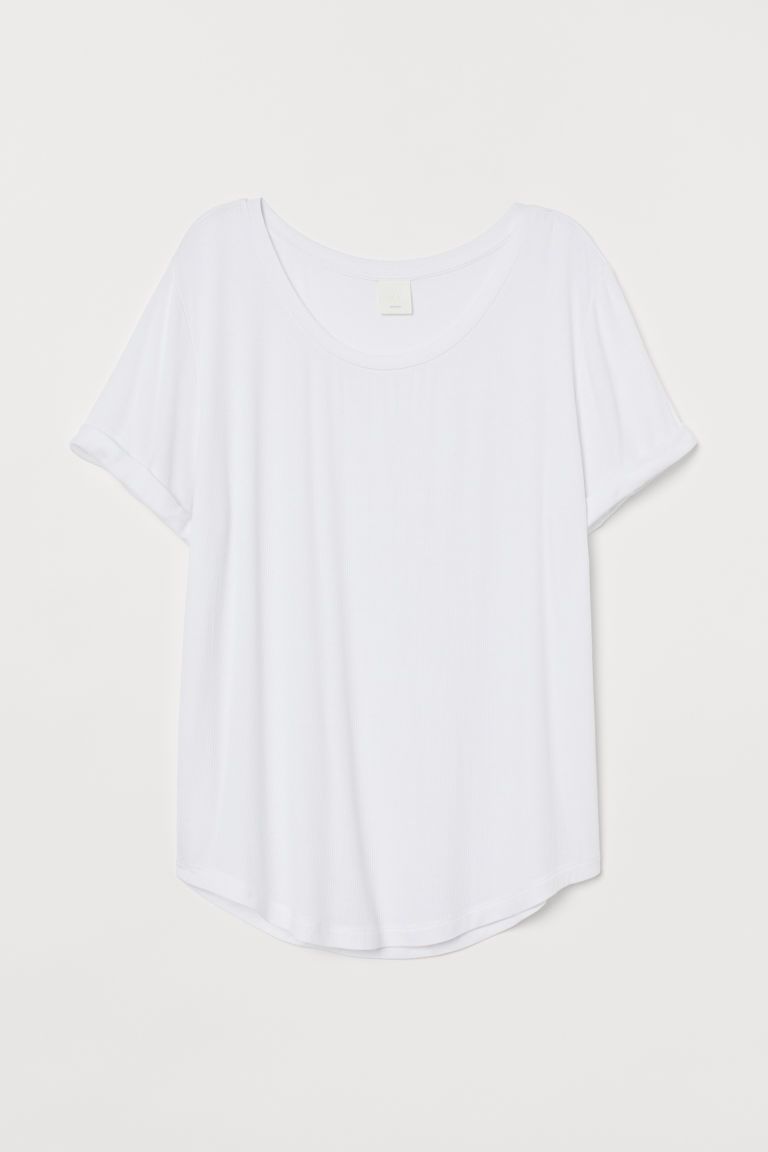 H & M - Round-neck T-shirt - White | H&M (US + CA)