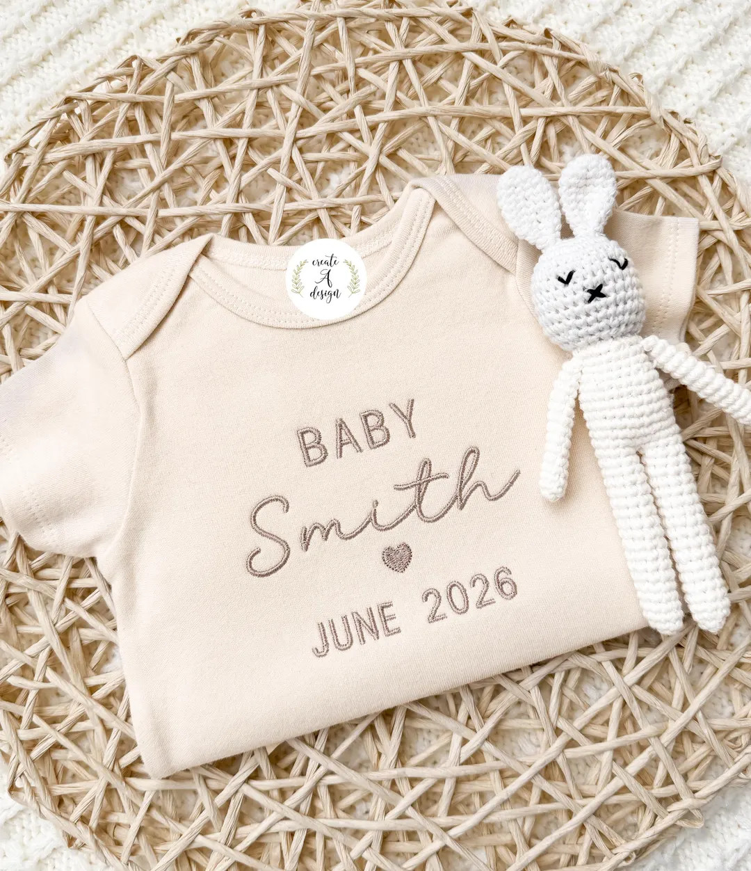 Personalized Baby Embroidered Custom Onesie®, Pregnancy Announcement, Pregnancy Gift, Baby Perso... | Etsy (US)