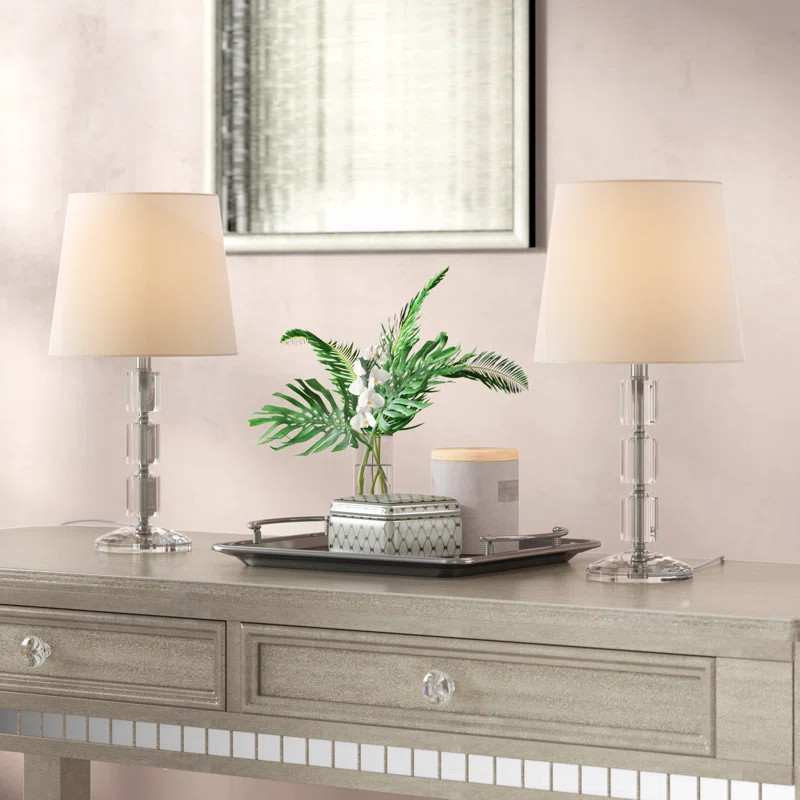 Moriz 15'' Clear/Glass Table Lamp Set (Set of 2) | Wayfair North America