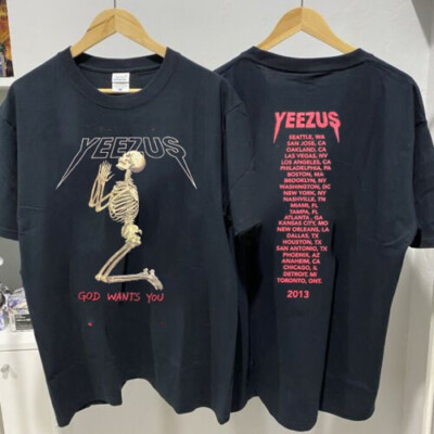 Kanye West 2013 Yeezus Tour God Wants You Cotton Black Unisex T-shirt  VN1143  | eBay | eBay US