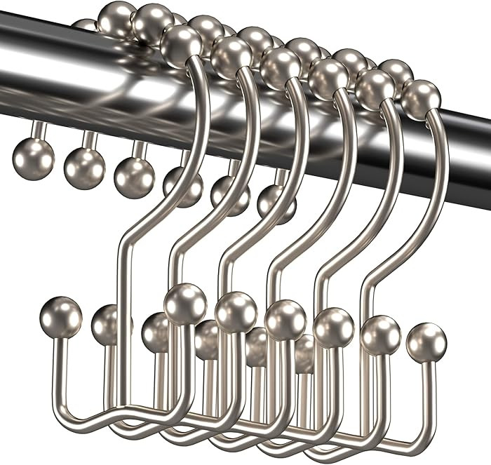 Titanker Shower Curtain Hooks Rings, Rust Resistant Metal Double Glide Shower Hooks Rings for Bat... | Amazon (US)
