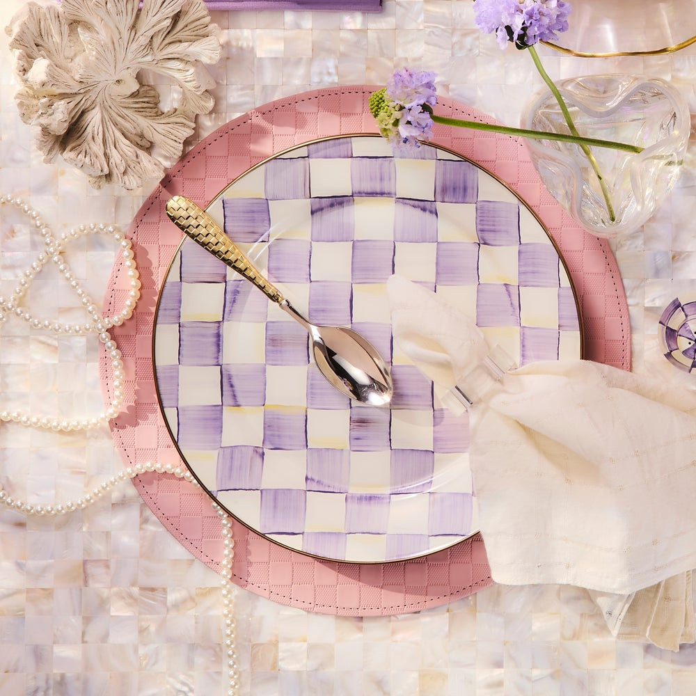 Violet Check Charger/Plate | MacKenzie-Childs