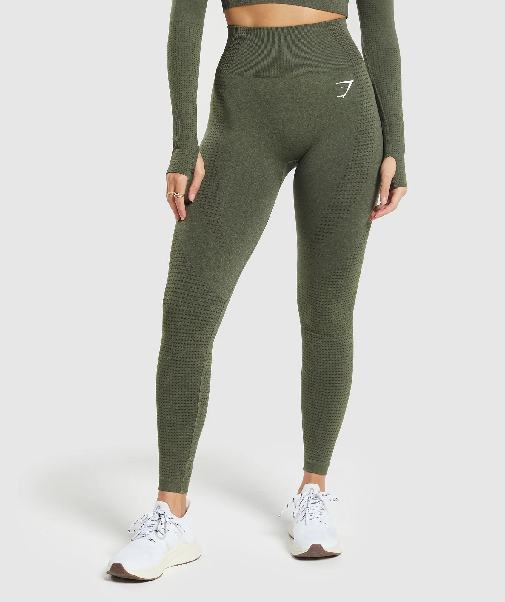 Gymshark Vital Seamless 2.0 Leggings - Base Green Marl | Gymshark US