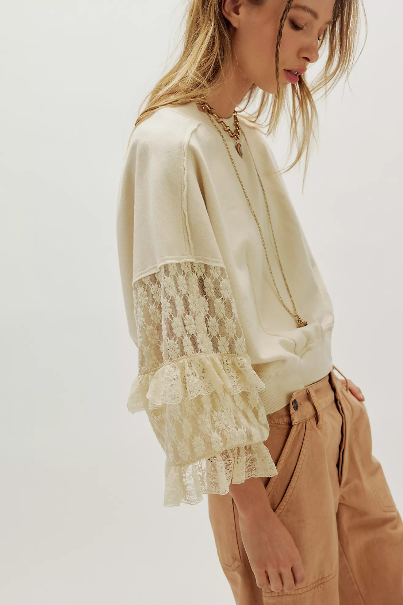 Gaia Lace Crewneck | Free People (Global - UK&FR Excluded)