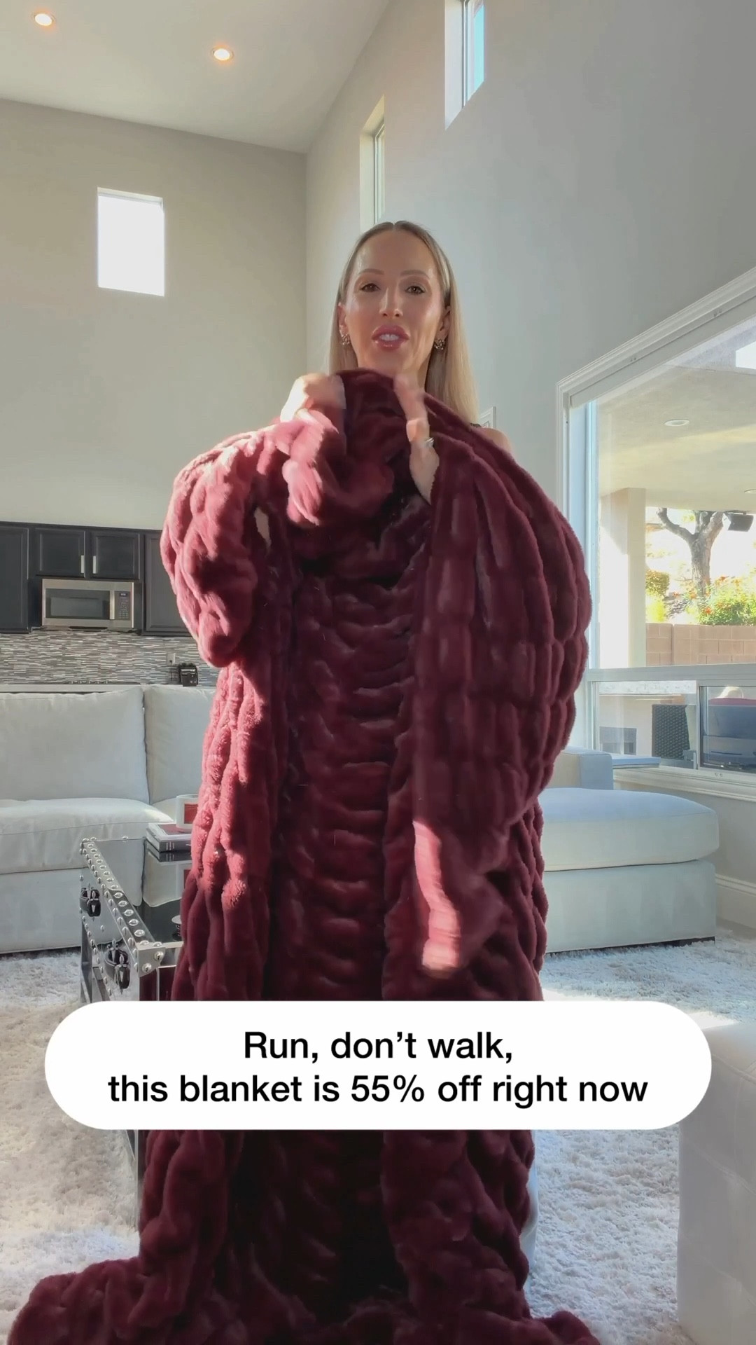 #ad The it-girl blanket everyone’s talking about 🫶🏻 I got the @lolablankets in burgundy from their holiday collection and honestly it’s the softest blanket I’ve ever felt and comes in over 50 colors including camo. They’ve given me 48-hour early access to their Black Friday sale to share with you with 55% off with code EVE55. I’ll be grabbing a few more because now everyone in the house wants one to snuggle under at night! Don’t forget the matching pillows (square and lumbar available). 

#lolablankets #giftideas #homedecor #blackfridaysale 

#LTKHome #LTKSaleAlert #LTKPets