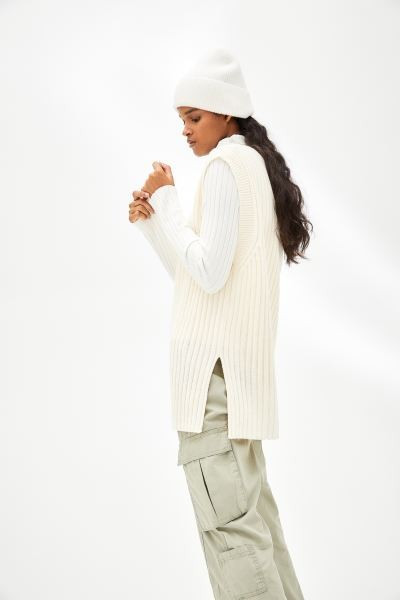 Oversized Rib-knit Sweater Vest | H&M (US + CA)