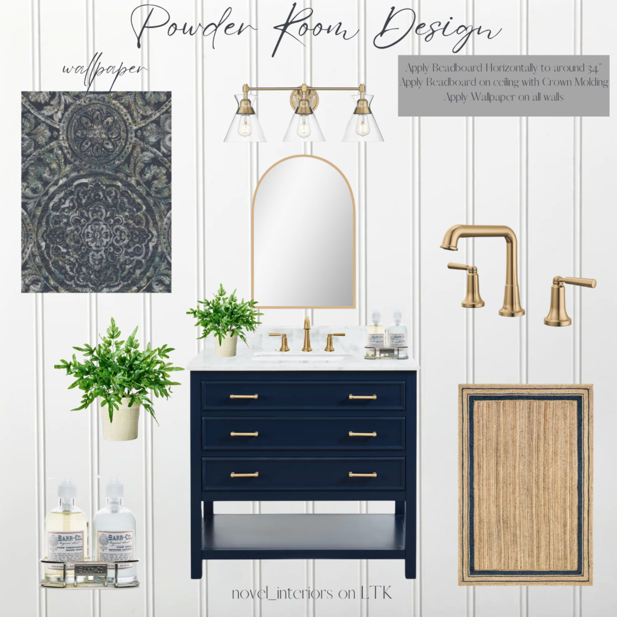 High design without the sticker shock. This pretty coastal inspired powder room is beautiful and affordable !

#LTKhome #LTKFind #LTKsalealert