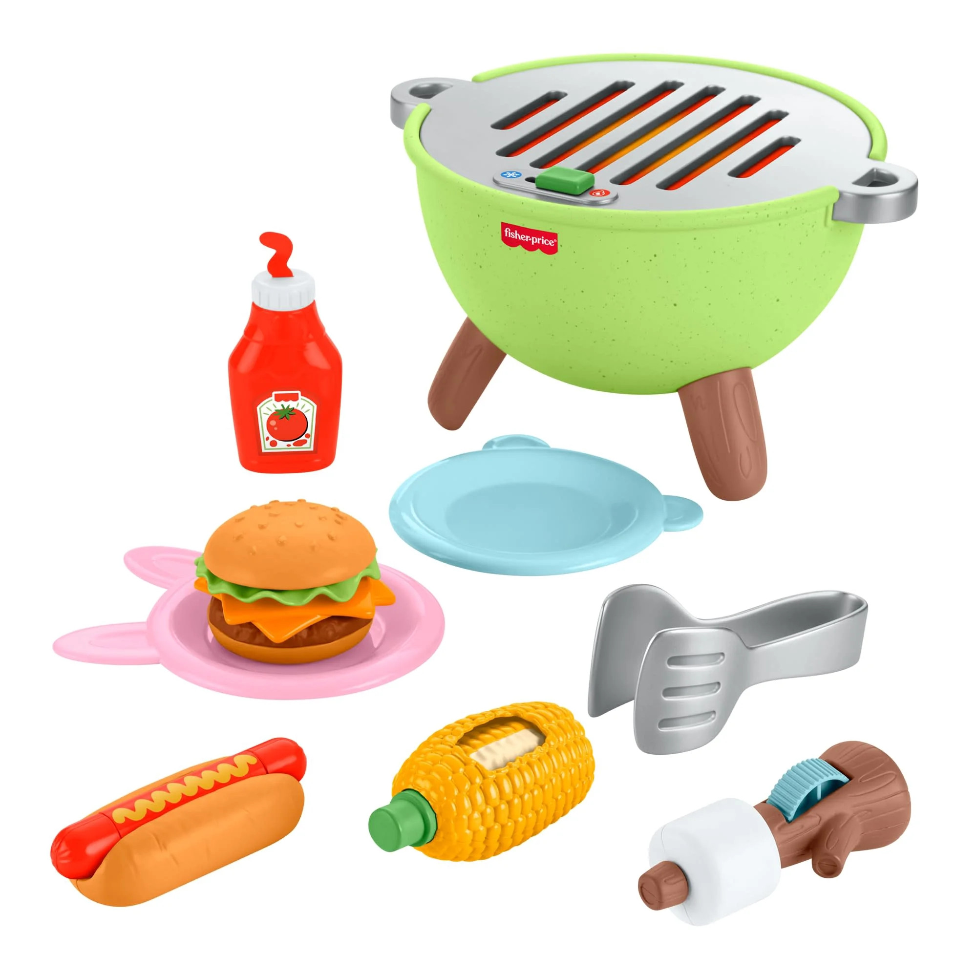 Fisher-Price Friendship Forest Activity Grill Pretend Food Play Set for Toddlers & Kids, 14 Piece... | Walmart (US)
