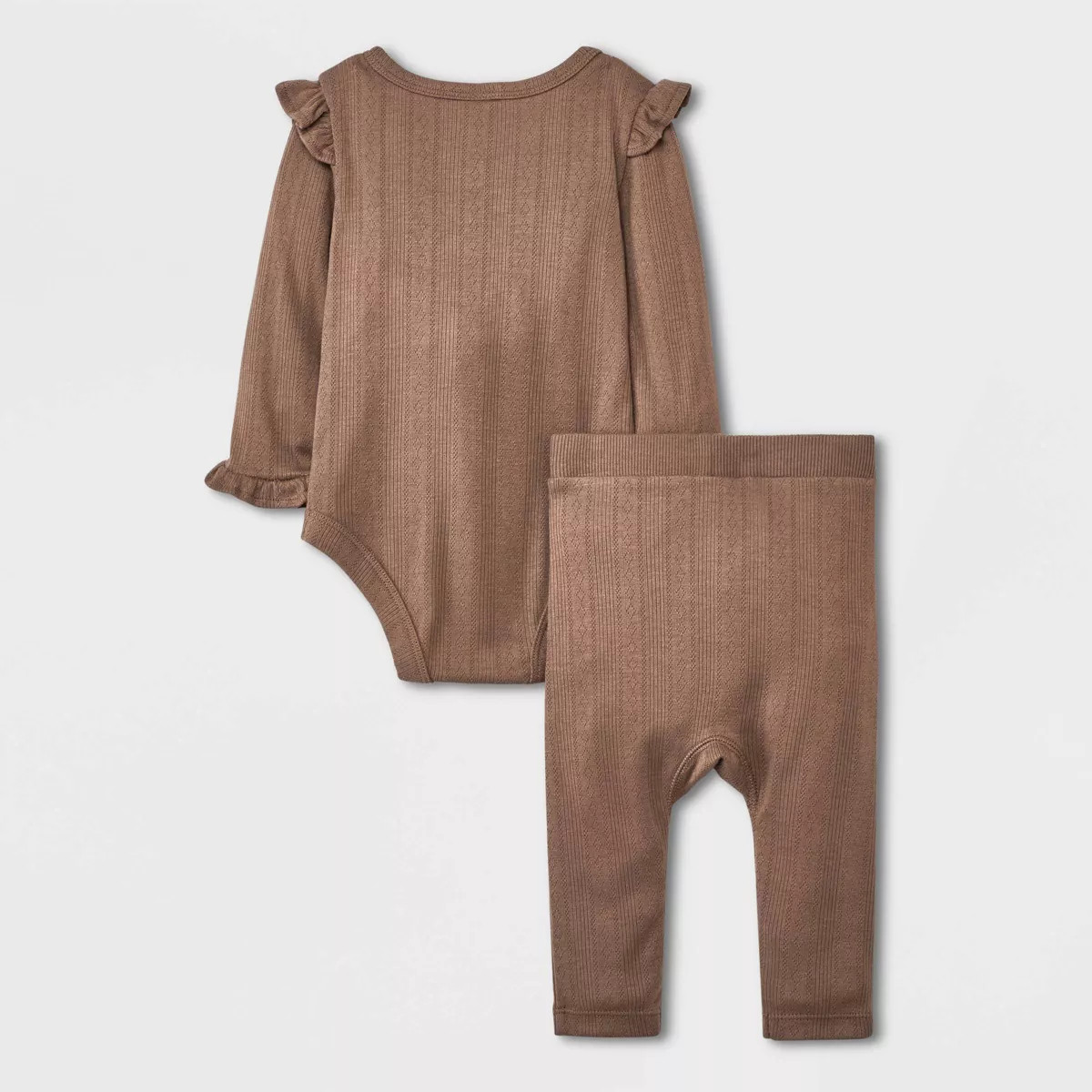 Grayson Collective Baby Girls' 2pc Solid Top & Bottom Set - Brown | Target
