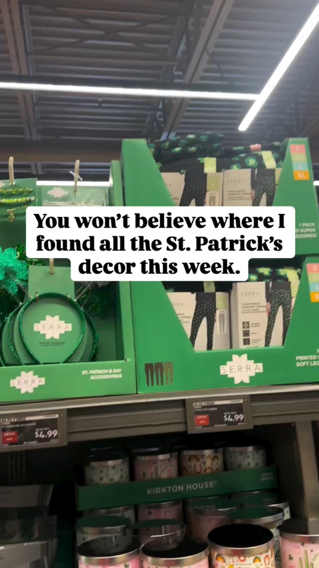 I was just grabbing groceries.

That was the plan.

Just a quick middle-aisle detour that somehow turned into St. Patrick’s decor in my cart.

Honestly, it’s such an easy (and inexpensive) way to spruce things up.

This was in the ALDI Finds aisle at Aldi! 
Do you hit this up every week too? 

Sharing 🔗 to other budget friendly decor!

St Patrick decor finds | affordable St Patrick decorations | ALDI Finds aisle | budget seasonal decor | grocery store decor finds | limited time holiday decor | middle aisle Aldi

#AldiFinds
#StPatricksDayDecor
#SeasonalDecor
#BudgetShopping
#DailyFinds

#LTKSaleAlert #LTKSeasonal #LTKdayinmylife