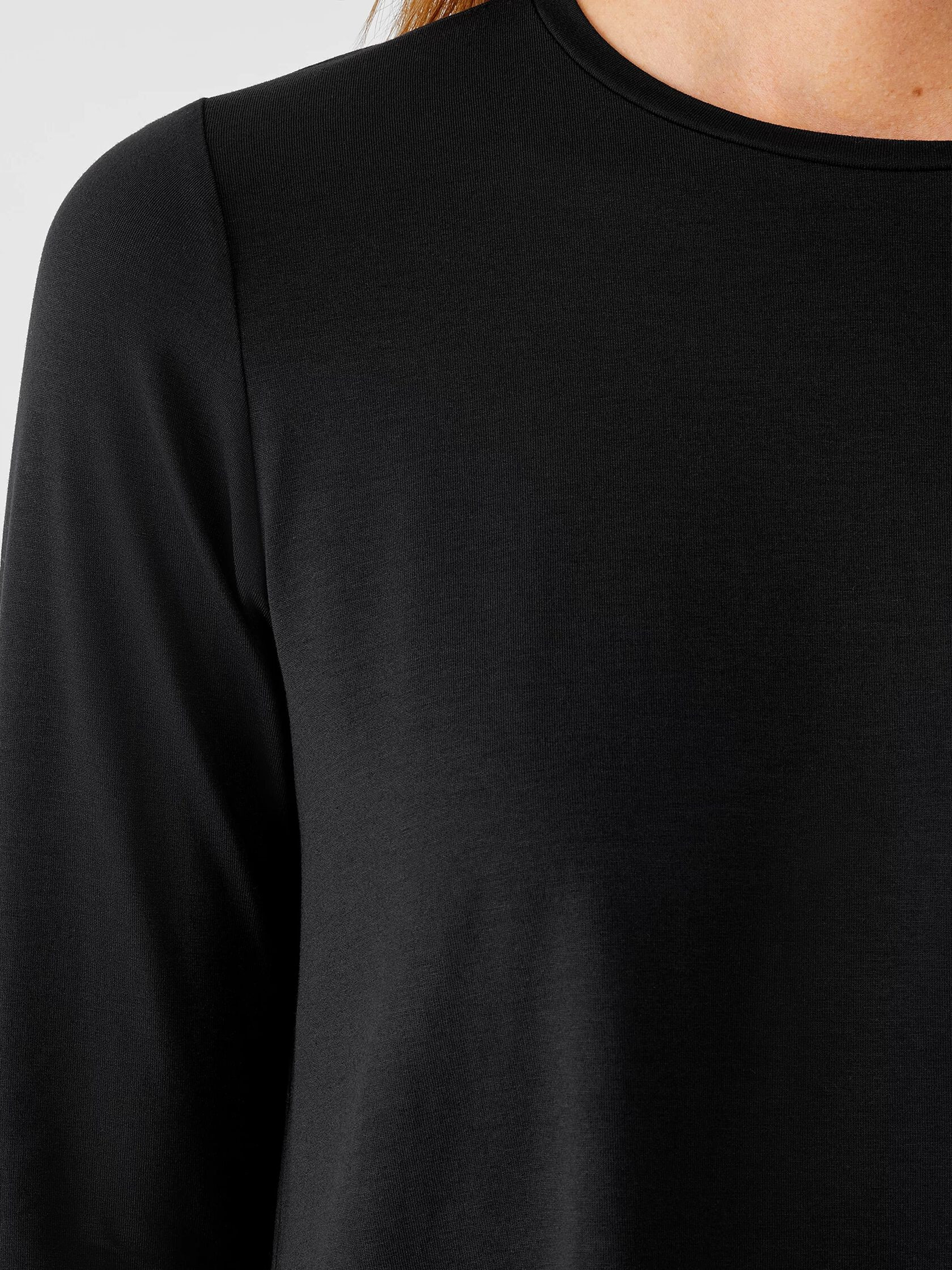 Fine Jersey Crew Neck Top | Eileen Fisher