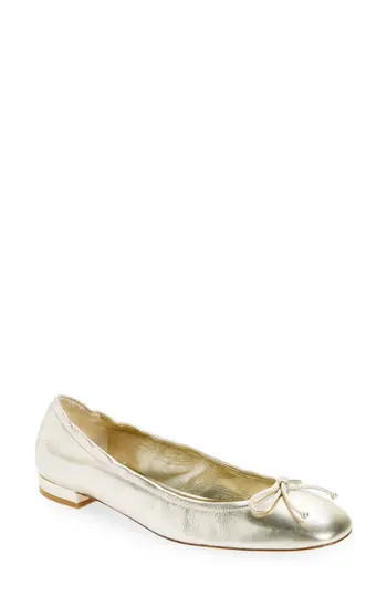 Stuart Weitzman Bria Ballet Flat in Light Gold at Nordstrom Rack, Size 9.5 | Nordstrom Rack